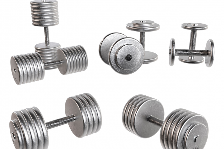 Набор из 20 гантелей от 5 до 100 кг.