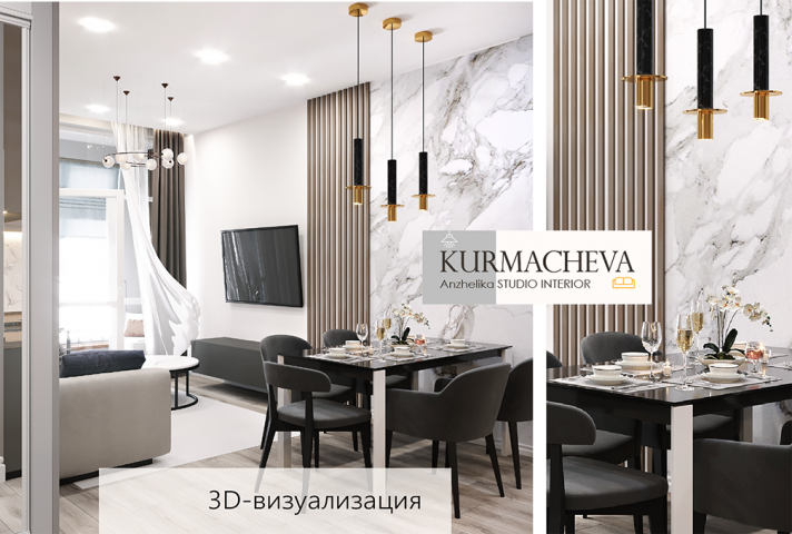 Дизайн квартиры в современном стиле | 75 м2