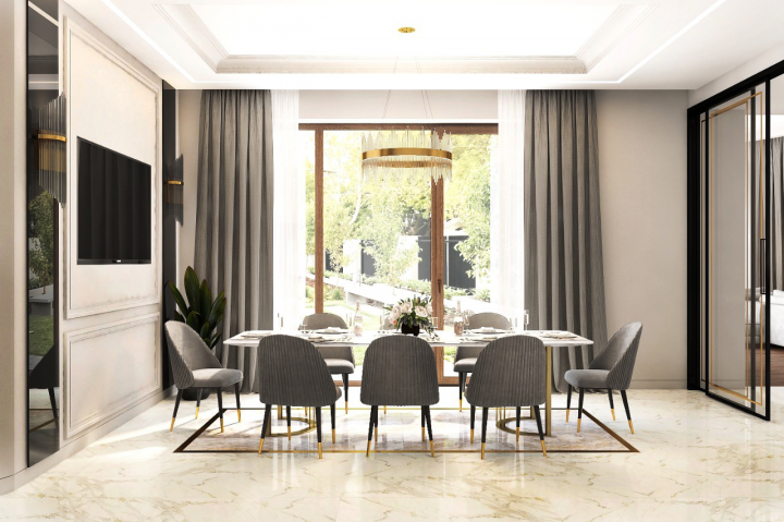 дизайн кухни-гостиной в загородном доме