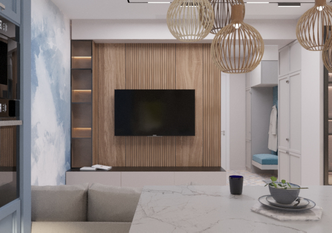 Кухня-гостиная в танхаусе  г. Крым