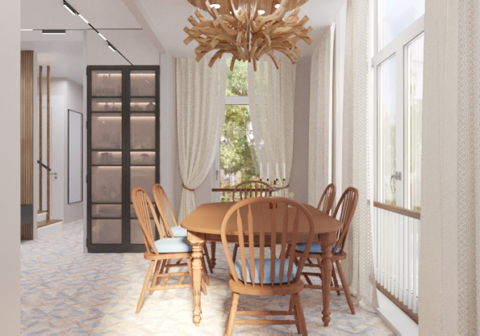 Кухня-гостиная в танхаусе  г. Крым