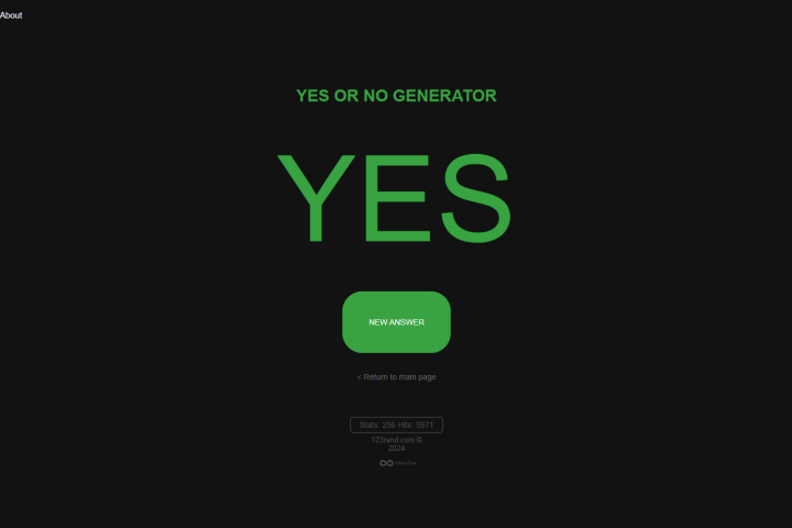 Сервис генерации ответов Да или Нет (темная версия)