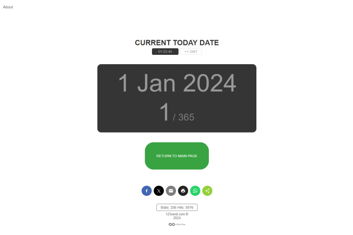 Сервис показа текущей даты и дня в году (светлая версия)
