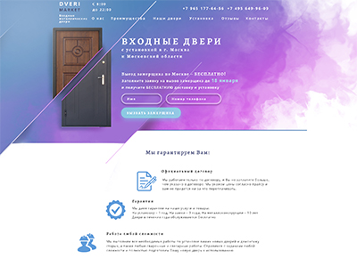 Лендинг по продаже входных дверей