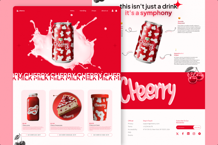 Cheerry - дизайн сайта для вишневой продукции.