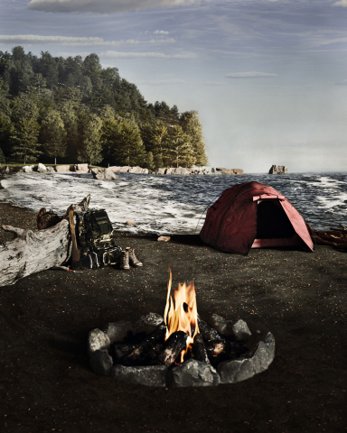 Привал одинокого туриста