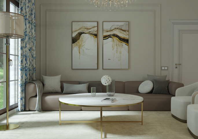 Визуализация кухни-гостиной