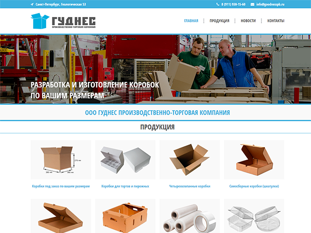 Разработка сайта для компании "Гуднес"