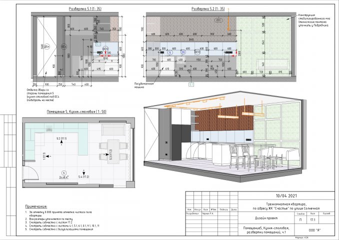 Развертка кухни