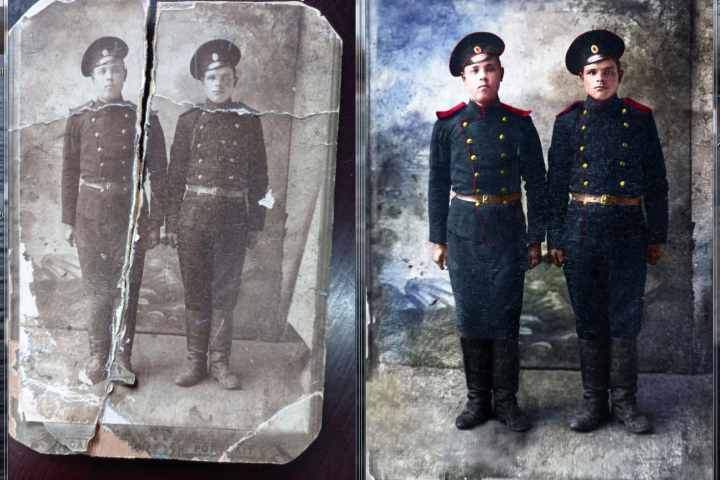 реставрация порванной фотографии