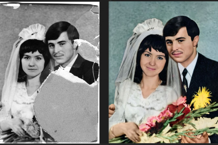 обработка свадебных фотографий