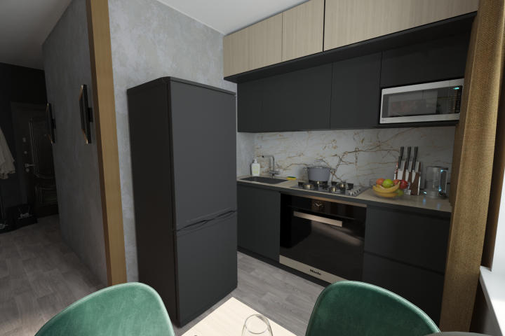 3D визуализация интерьера в стиле лофт