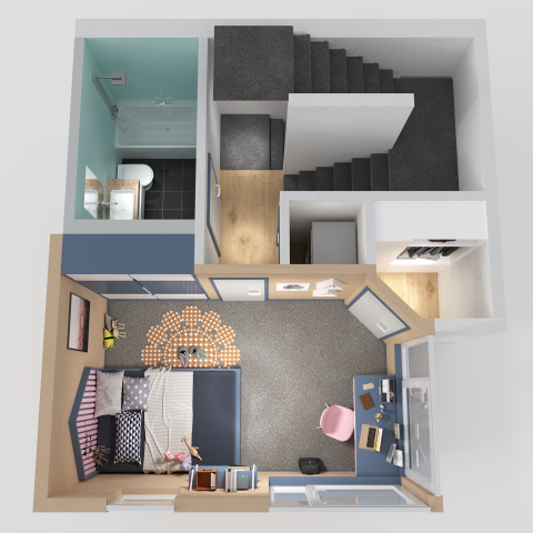 Дизайн спальни в американском стиле вид сверху