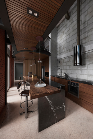 Визуализация интерьера Loft / Дизайнер Le House