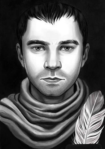 Обложка для книги, портрет автора