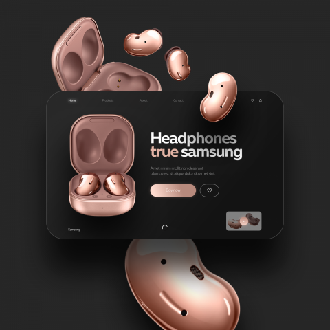 Одностраничный сайт наушников samsung