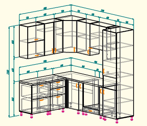 Кухня с пеналом