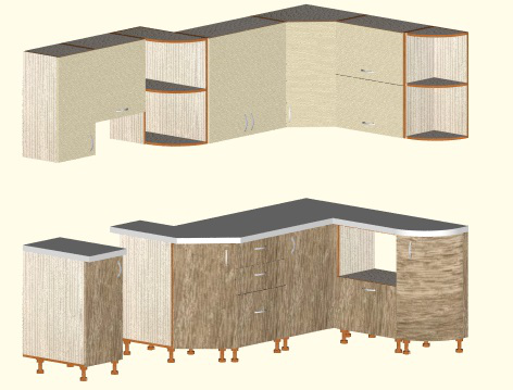 Кухня с радиусными фасадами