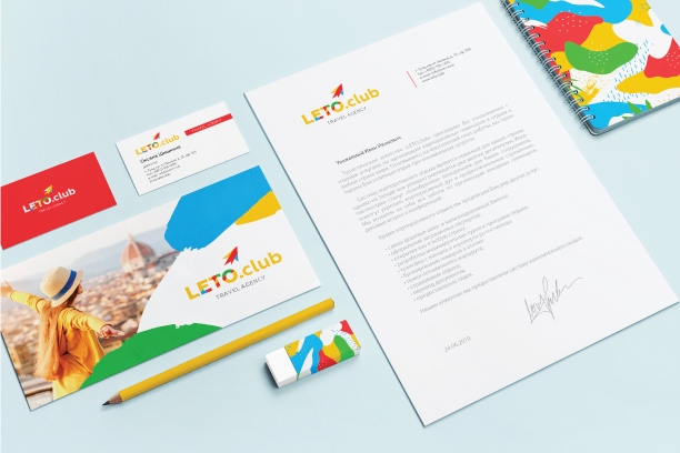 Логотип и айдентика для туристического агентства «LETO.club»
