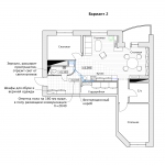 Эскиз перепланировки 3х комнатной квартиры