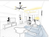Эскиз интерьера квартиры в скандинавском стиле