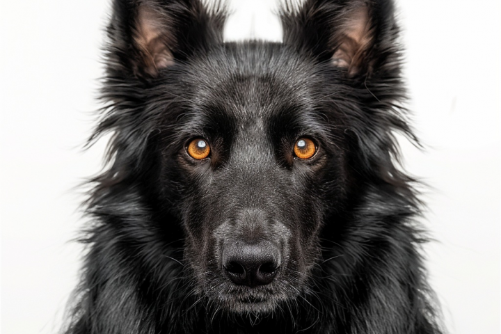 Пес на белом фоне