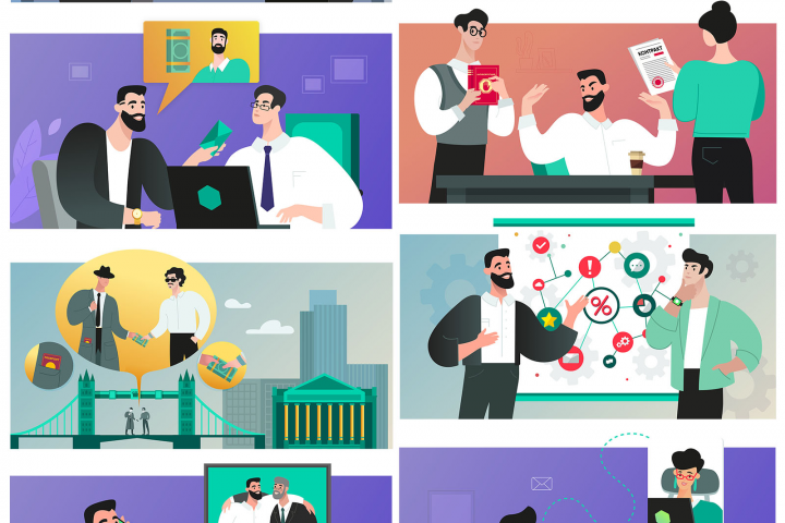 Векторные иллюстрации для компании Kaspersky