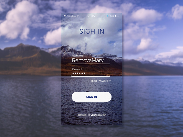 Экран авторизации для приложения бронирования билетов