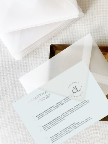 Дизайн памятки по уходу с серебряным фольгированием