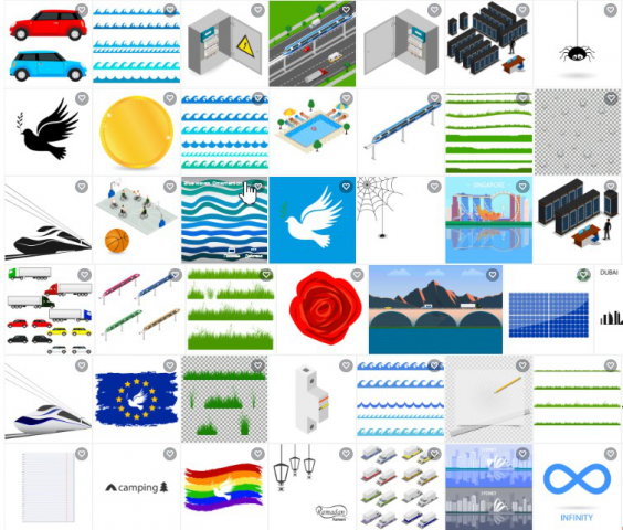 Много работ по графическому дизайну