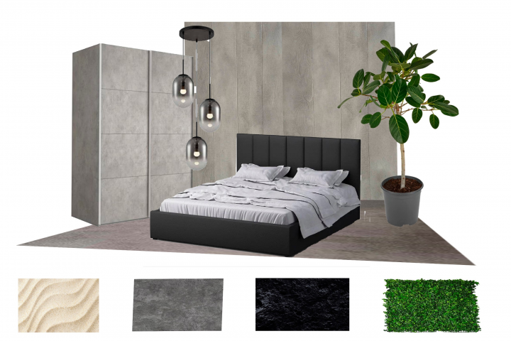 Мудборд-концепция спальной зоны