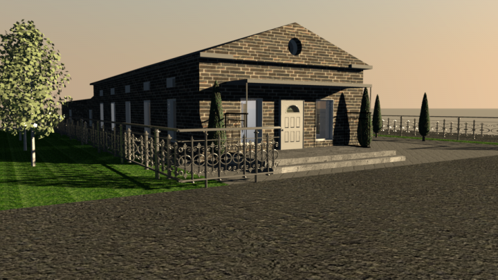 3D эскиз здания с территорией