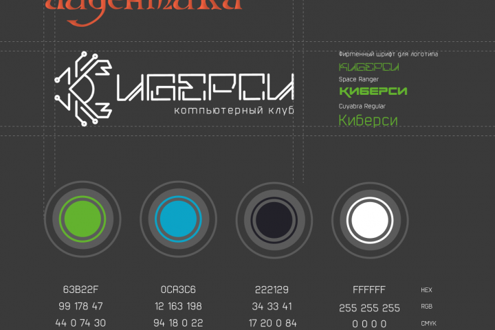 Айдентика компьютерного клуба "Киберси"