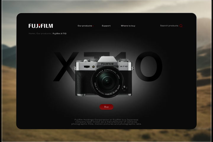 Обложка для сайта Фотоаппаратуры Fujifilm.