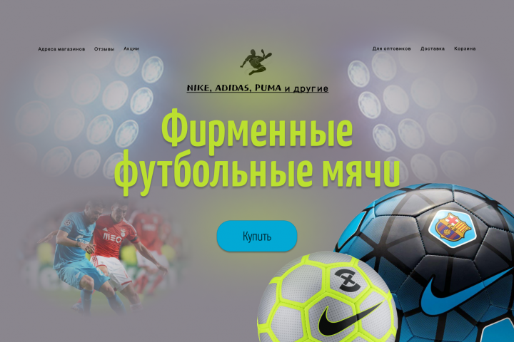 Лендинг для фирменных мячей