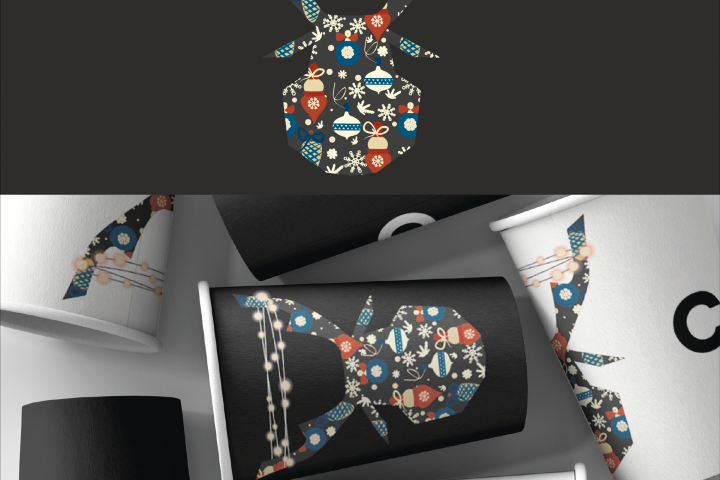 Дизайн новогодних стаканчиков для кофе