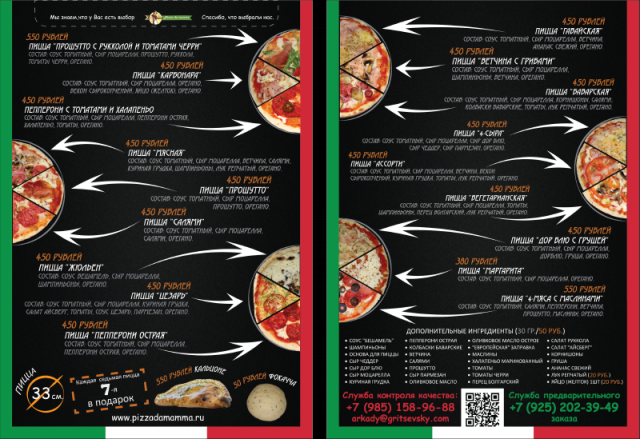 Листовка Pizza da mamma