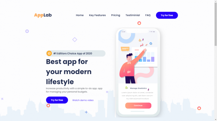 PSD � HTML | Landing Pade "AppLab"