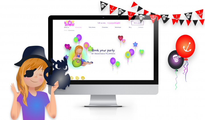 Сайт-каталог услуг "Chicago bubble show by Anastasia Filippova"