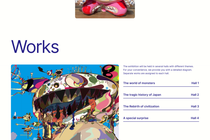 Концепт для выставки работ японского художника