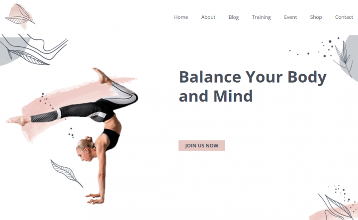 Верстка сайта о йоге