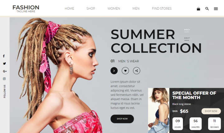 Верстка интернет-магазина FASHION