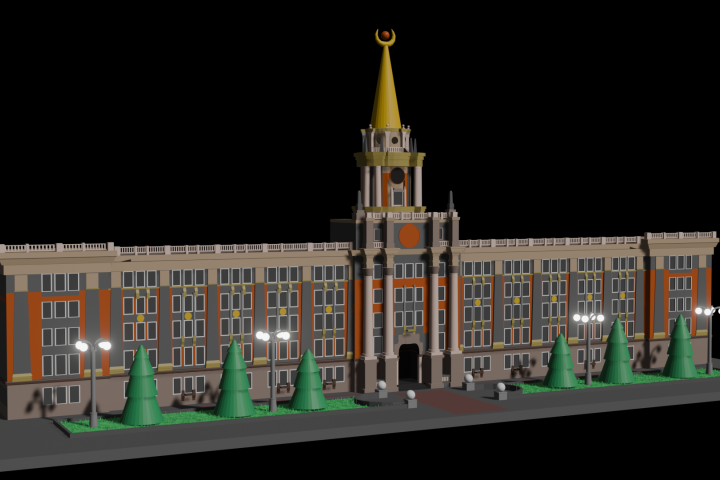 Выполнение трехмерных моделей реальных зданий