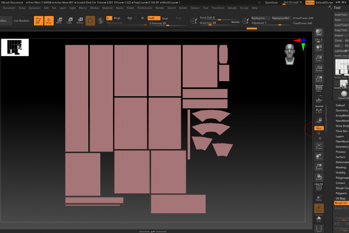 UV развертка Low-poly модели