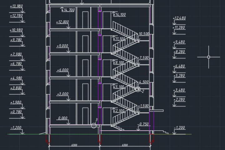 Разрез здания