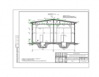 Гаражные боксы на 4 грузовых автомобиля. Поперечный разрез