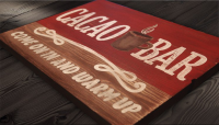 Интерьерная вывеска "Cacao Bar"