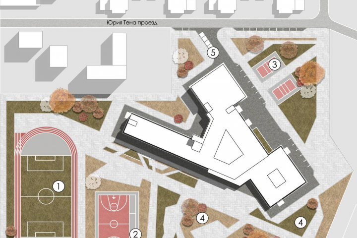 Генеральный план общественного здания