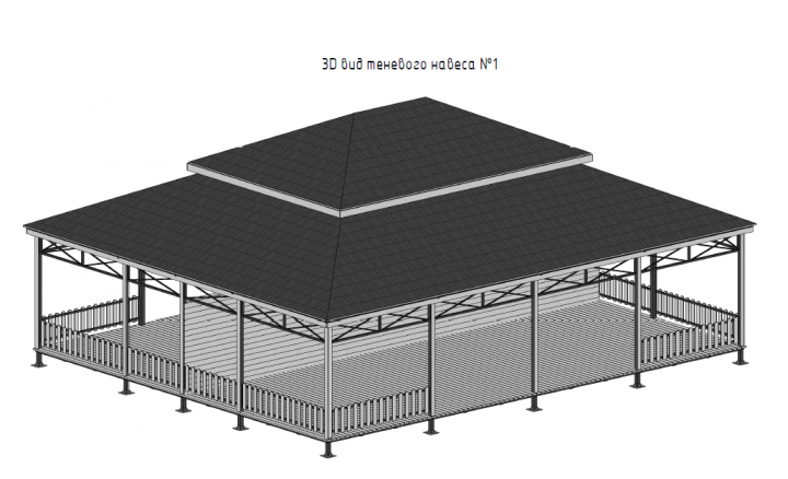 Теневой навес в REVIT