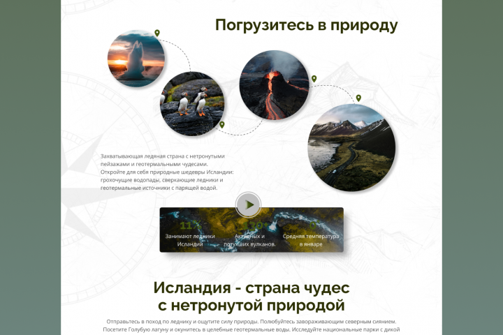 Сайт про туризм в Исландии